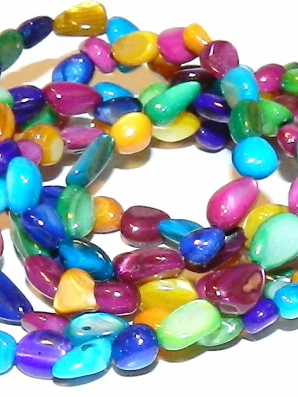 MP667 Assorted Color Medium 5mm Pebble Nugget Mother of Pearl Shell Beads 36